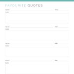 Favourite quotes printable PDF