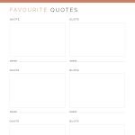 printable quotes log for all your favourite quotes