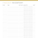 Freezer Inventory - Household Printable PDF