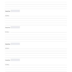 Printable PDF Goal Planner