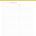 Annual Goals checklist, printable PDF
