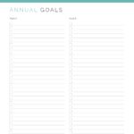 Annual Goals checklist, printable PDF