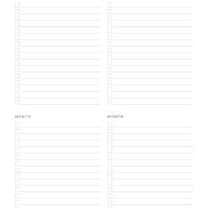 Goal Checklists - Annual And Monthly - Neat And Tidy Design