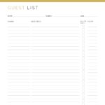 Party Guest List printable