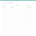 Party Guest List printable