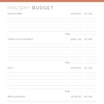 Christmas budget planner - printable pdf