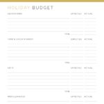 Christmas budget planner - printable pdf