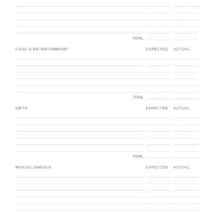 Christmas budget planner - printable pdf