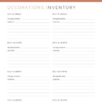 Christmas decoration inventory- printable pdf