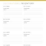 Christmas decoration inventory- printable pdf