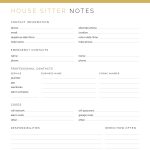 printable pdf house sitter notes