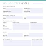printable pdf house sitter notes