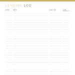 Lending log, printable pdf