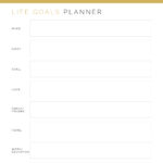 Printable Life goals planner for new years resolutions planner