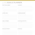 printable lined life goal setting planner in pdf format, fillable using adobe reader