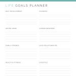 printable lined life goal setting planner in pdf format, fillable using adobe reader