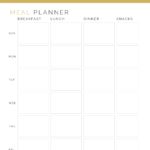 Weekly Meal Planner - Gold
