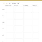 Weekly Meal Planner - Gold