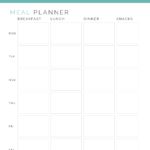 Weekly Meal Planner - Teal