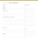 Party Menu Planner printable