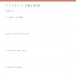Monthly Review Printable PDF