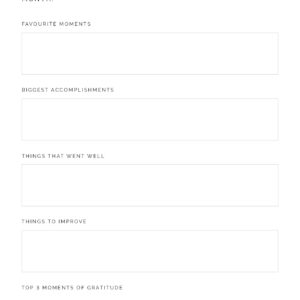 Monthly Review Printable PDF
