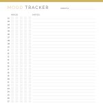 printable monthly mood tracker with rating of 1-5