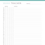 printable monthly mood tracker with rating of 1-5