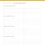 Moving Planner - Moving Checklist, printable PDF