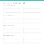 Moving Planner - Moving Checklist, printable PDF