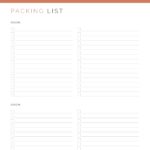 Moving Planner - Packing List Printable and FillablePDF