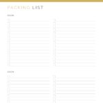Moving Planner - Packing List Printable and FillablePDF