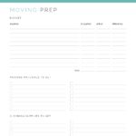 Moving Planner - Prep and Planning List Printable PDF