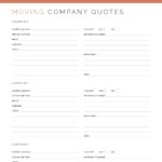 Moving Company Quotes comparison - printable PDF