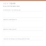 New Years Plan for the Upcoming Year Printable