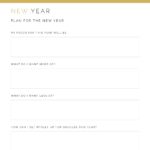 New Years Plan for the Upcoming Year Printable