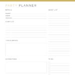 Party Planner Schedule printable