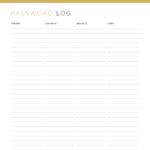 Printable PDF Password Log