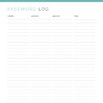 Printable PDF Password Log