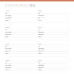 Password Log Tracker in PDF format