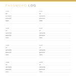 Password Organiser in PDF format