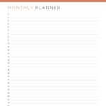 Printable perpetual monthly planner in list layout