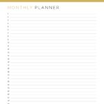 Printable perpetual monthly planner in list layout