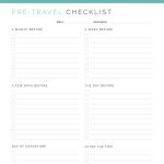 printable pre-travel checklist pdf in three colours