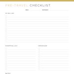 printable pre-travel checklist pdf in three colours