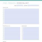 printable pre-travel checklist pdf in three colours