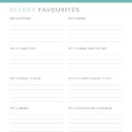 Printable Reader Favourites list