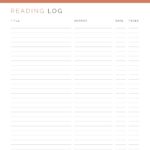 Printable Reading Log