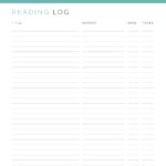 Printable Reading Log