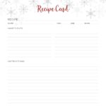 Christmas Recipe Card - printable PDF
